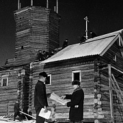 Carpenters-restorers, Kizhi, 1950s