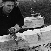 Carpenter-restorer, Kizhi, 1950s