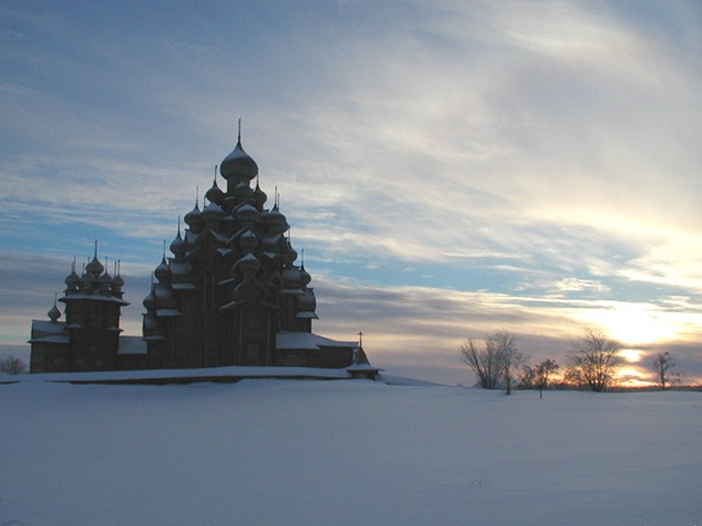 Кижи храм зима