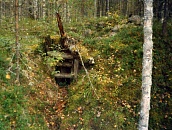 Место подвига старшего сержанта С. Т. Тюрпека (сентябрь 1942 г.), ж/д ст.Ванзозеро 2 км к северу (14разъезд)